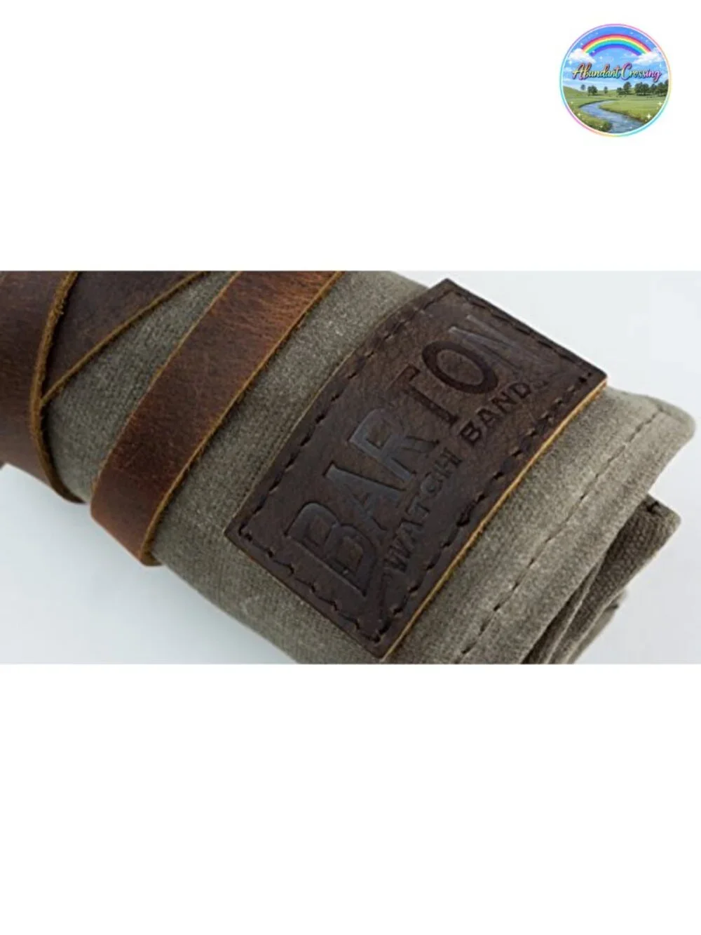 Waxed Canvas Watch Roll Travel Case for 5 Watches, Leather Trim, Genuine Leather